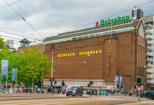 Amsterdam, June 13th, 2019 -Tourist visiting the Heineken brewery and museum in the east part of town