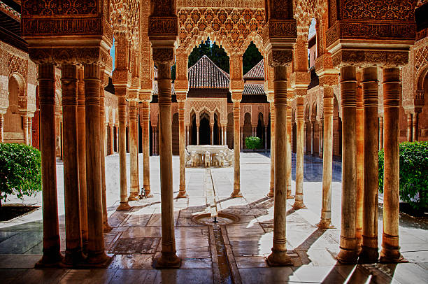One of the main courtyards of the Alhambra, the palace of the Sultan in Southern Spain.